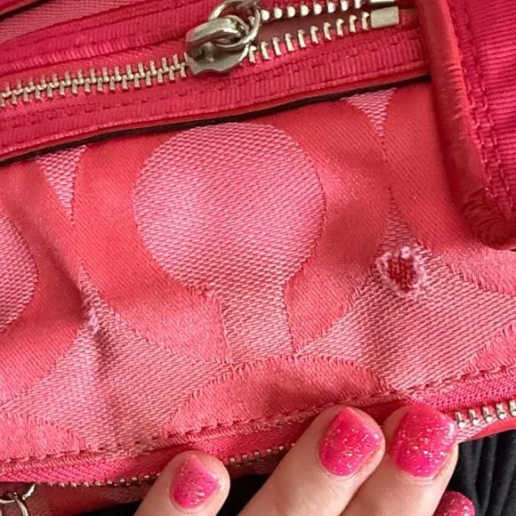 Coach Poppy Op Art Glam Candy Pink Jacquard Tote Shoulder Handbag 13826 2009 Bag - Picture 8 of 12